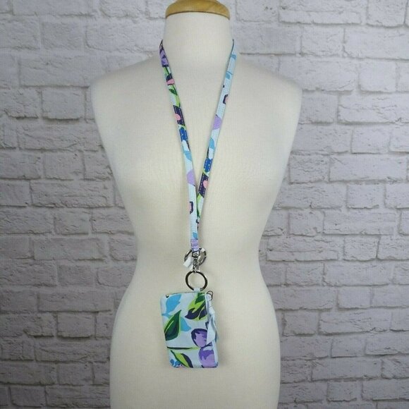 Vera Bradley Marian Floral Zip ID Card Case & Lanyard ID Holder 2-PC Boho NWT - Picture 4 of 12